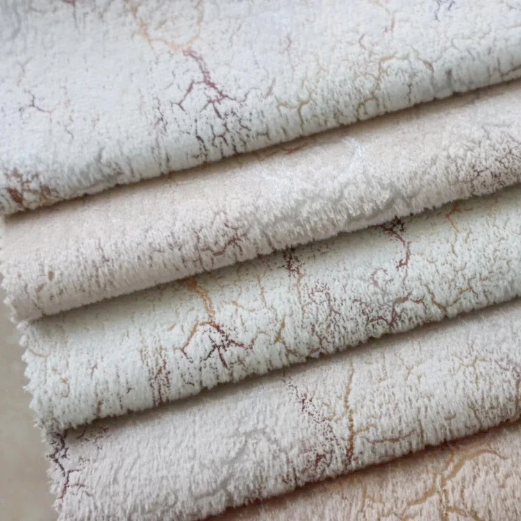 Gold Foil Printed Holland Velvet Curtain Fabric factory